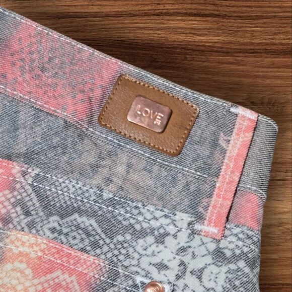 Love Etc. Reptile Print Denim Mini Skirt - Picture 3 of 6